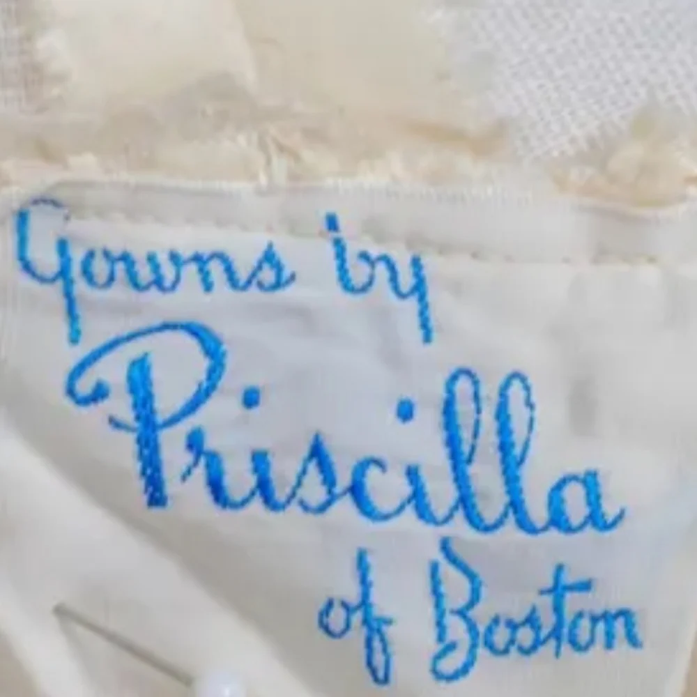 Priscilla of Boston Wedding Gown 50s Raw Silk, Pearl & Sequin Embellished, Small